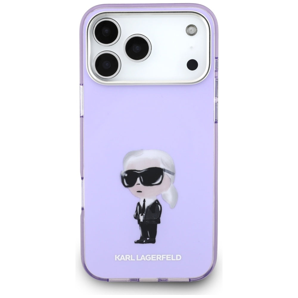 MagSafe-skal för Apple iPhone 17 Pro Max, Karl Lagerfeld, IML Aquarelle Logo Karl, Lila