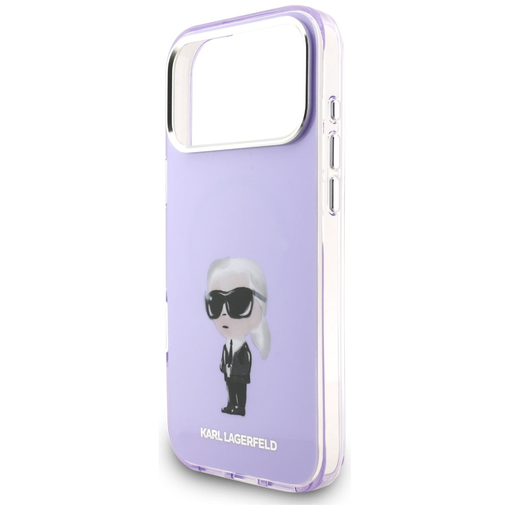 MagSafe-skal för Apple iPhone 17 Pro Max, Karl Lagerfeld, IML Aquarelle Logo Karl, Lila