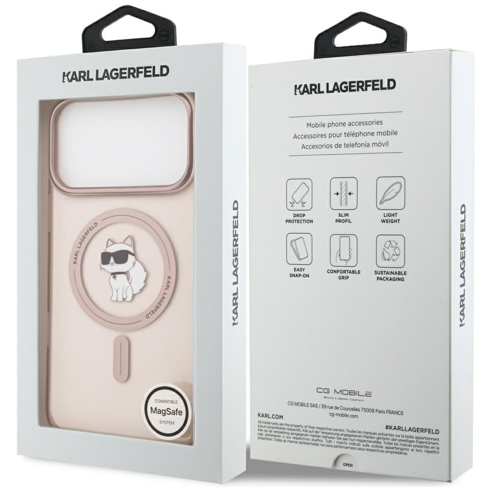 MagSafe-skal för Apple iPhone 17 Pro Max, Karl Lagerfeld, IML Choupette, Rosa