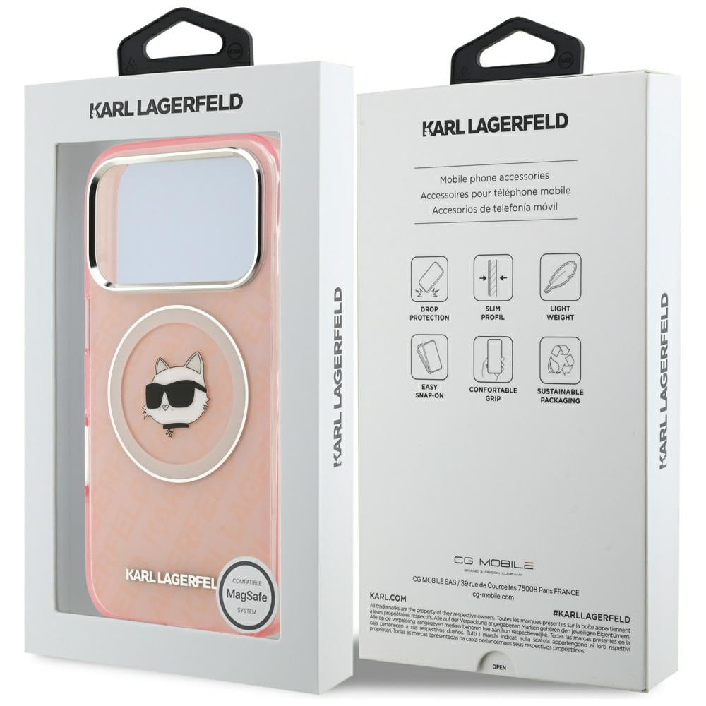 MagSafe-skal för Apple iPhone 17 Pro Max, Karl Lagerfeld, IML Choupette`s Head, Rosa