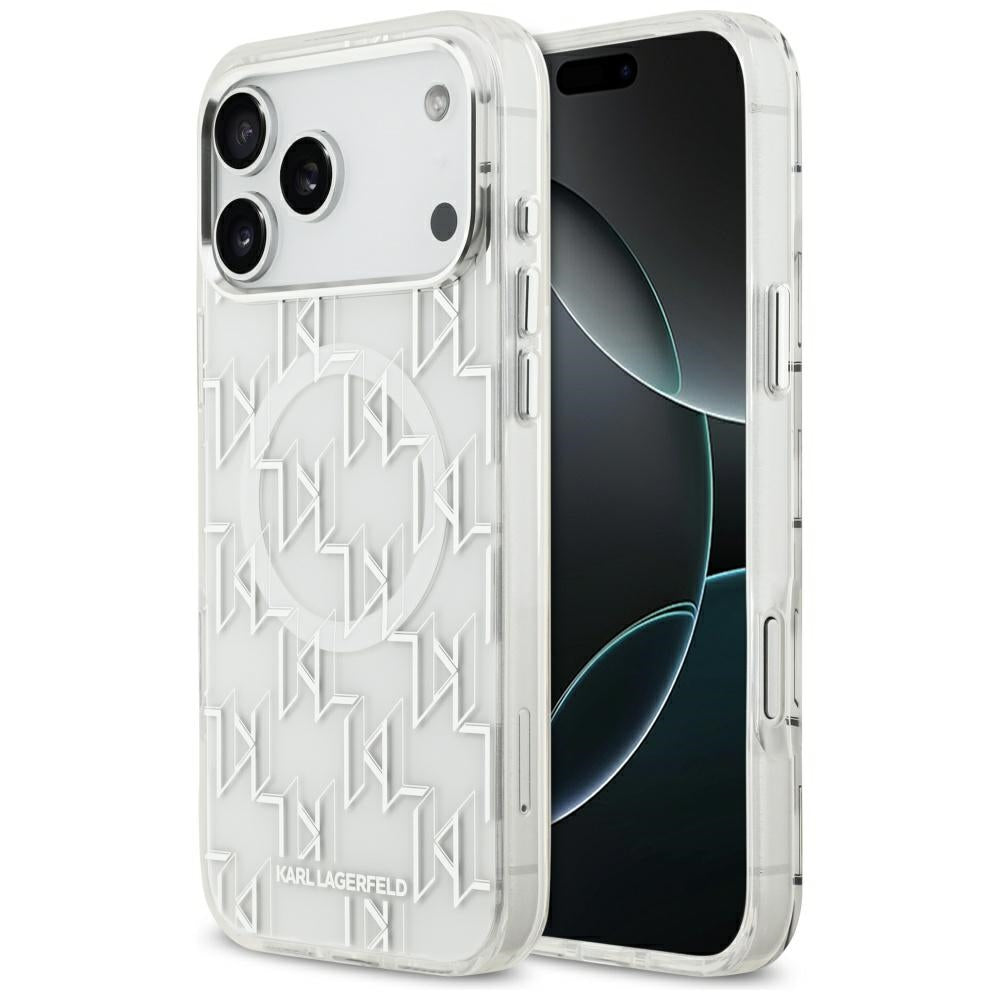 MagSafe-skal för Apple iPhone 17 Pro Max, Karl Lagerfeld, IML KL Monogram, Vit