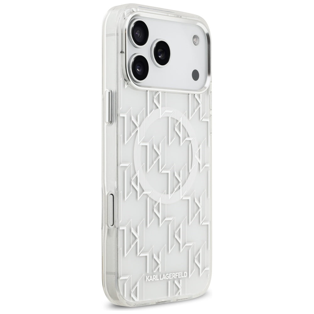 MagSafe-skal för Apple iPhone 17 Pro Max, Karl Lagerfeld, IML KL Monogram, Vit