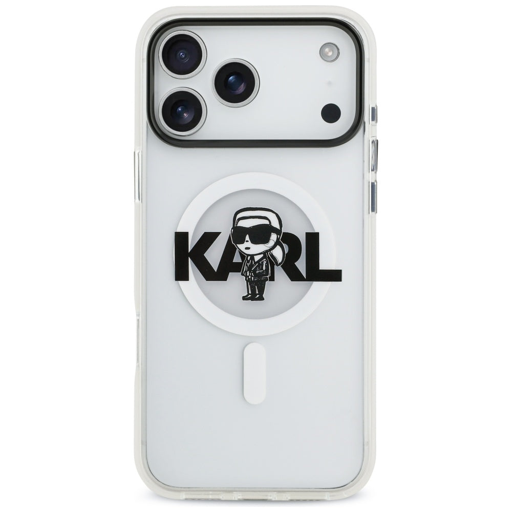 MagSafe-skal för Apple iPhone 17 Pro Max, Karl Lagerfeld, IML Sketch Logo Karl, Transparent