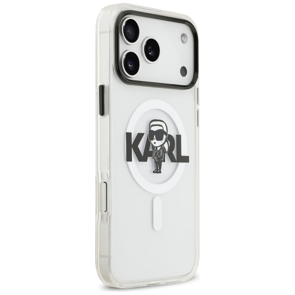 MagSafe-skal för Apple iPhone 17 Pro Max, Karl Lagerfeld, IML Sketch Logo Karl, Transparent