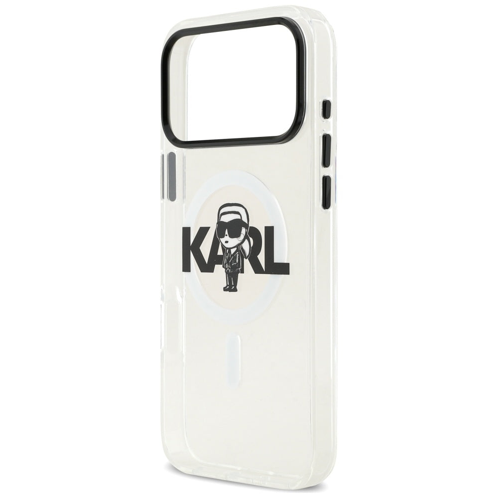 MagSafe-skal för Apple iPhone 17 Pro Max, Karl Lagerfeld, IML Sketch Logo Karl, Transparent