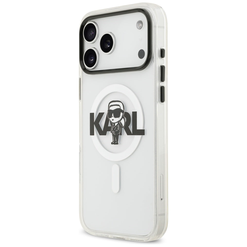 MagSafe-skal för Apple iPhone 17 Pro Max, Karl Lagerfeld, IML Sketch Logo Karl, Transparent