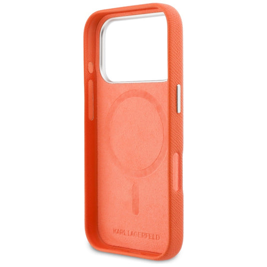 MagSafe-skal för Apple iPhone 17 Pro Max, Karl Lagerfeld, Karl & Choupette Head's Pin, Orange