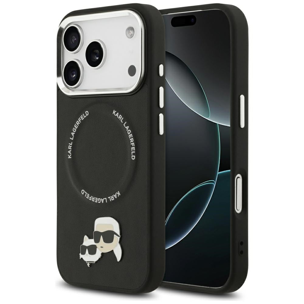MagSafe-skal för Apple iPhone 17 Pro Max, Karl Lagerfeld, Karl & Choupette Pins, Svart