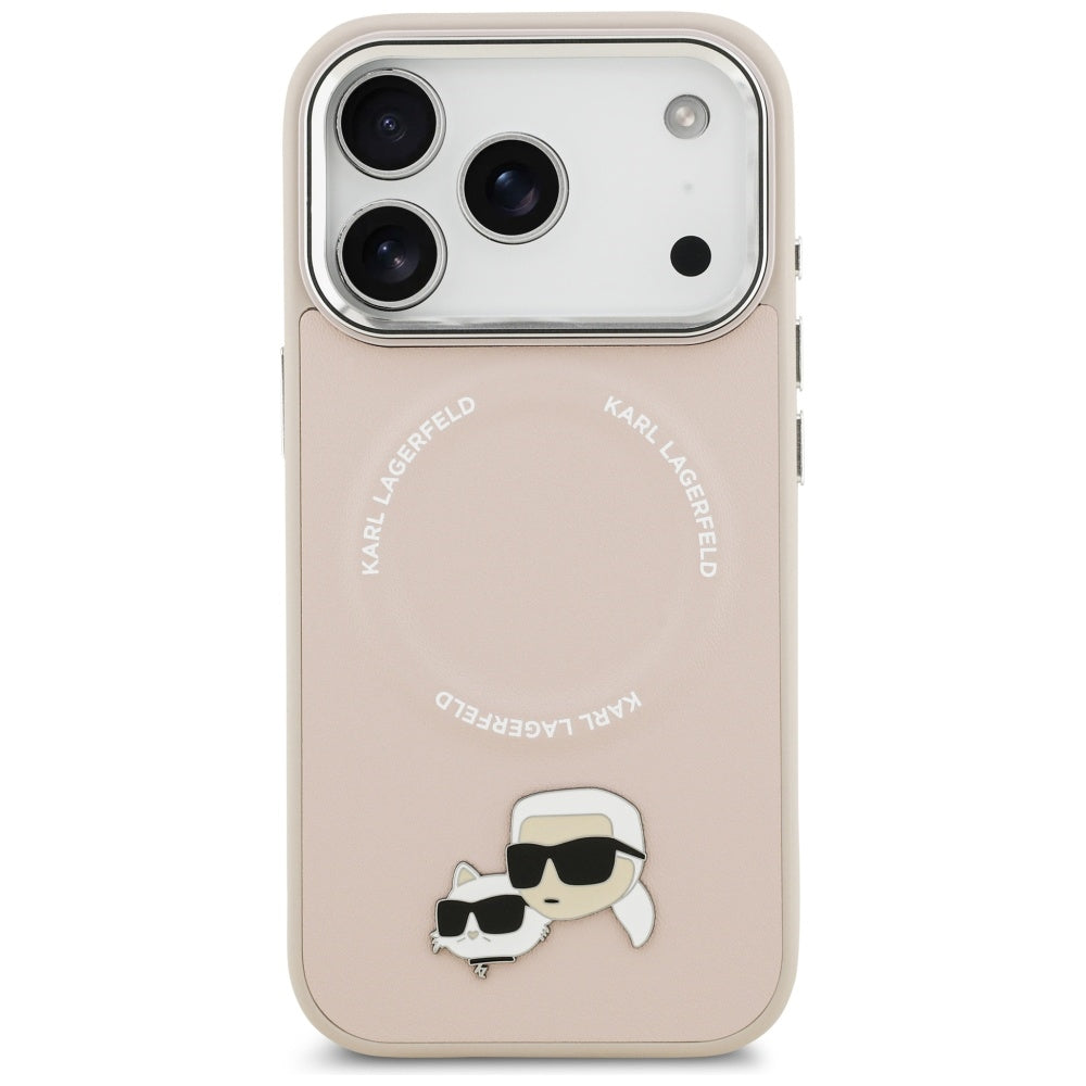 MagSafe-skal för Apple iPhone 17 Pro Max, Karl Lagerfeld, Karl & Choupette Pins, Rosa