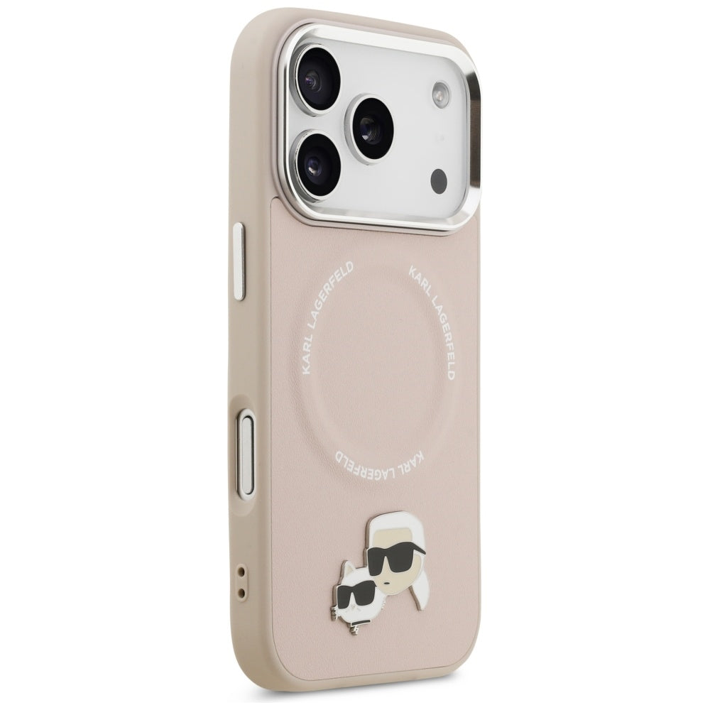 MagSafe-skal för Apple iPhone 17 Pro Max, Karl Lagerfeld, Karl & Choupette Pins, Rosa
