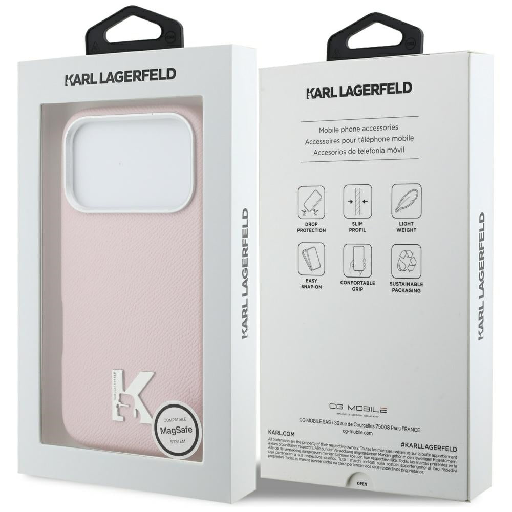 MagSafe-skal för Apple iPhone 17 Pro Max, Karl Lagerfeld, Karl Head Logo, Rosa