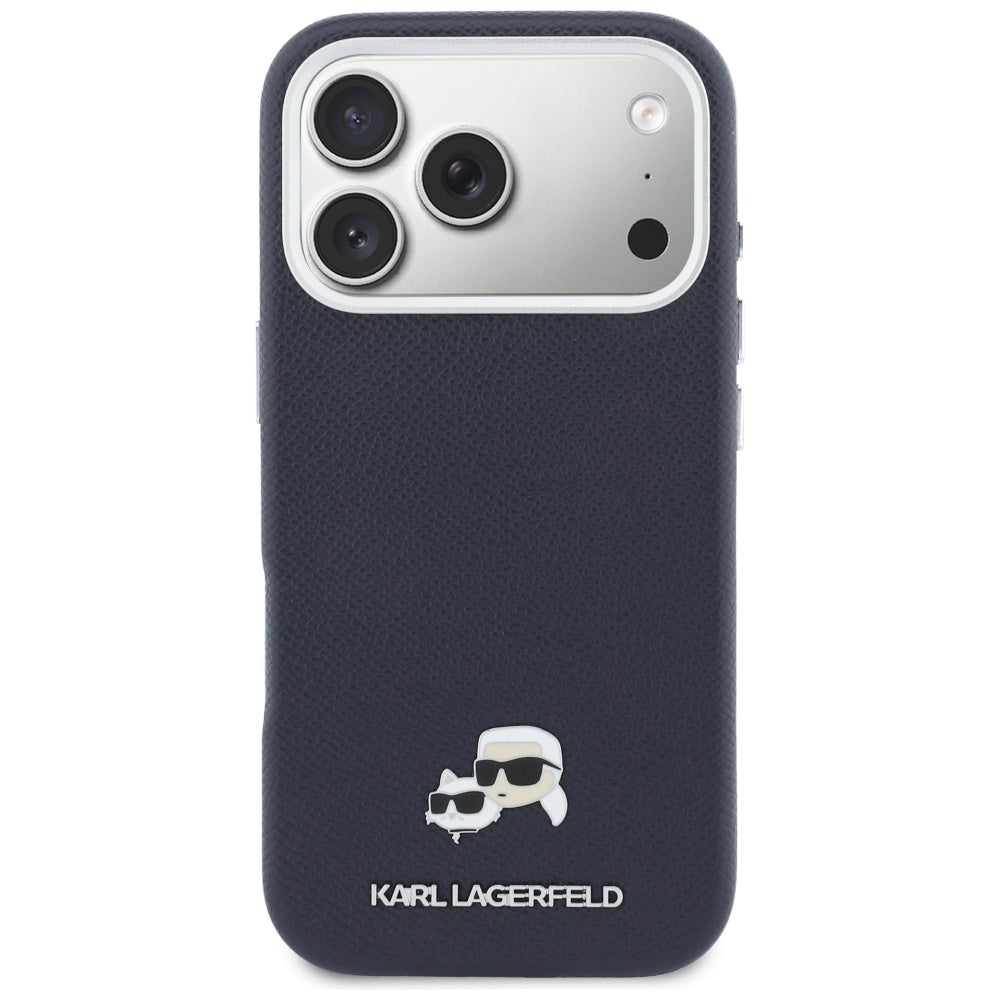 MagSafe-skal för Apple iPhone 17 Pro Max, Karl Lagerfeld, Saffiano Karl & Choupette Pins, Blå