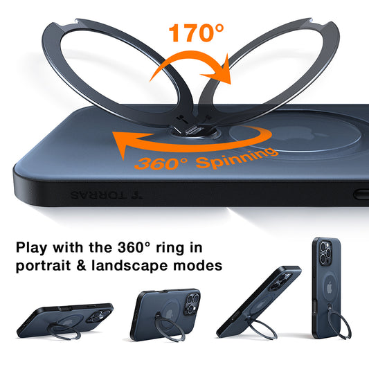 MagSafe-skal för Apple iPhone 17 Pro Max, Torras, Ostand Spin, Transparent