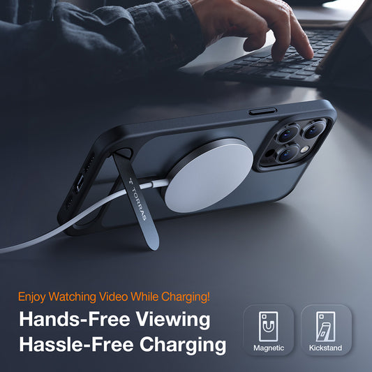 MagSafe-skal för Apple iPhone 17 Pro Max, Torras, Pstand, Svart