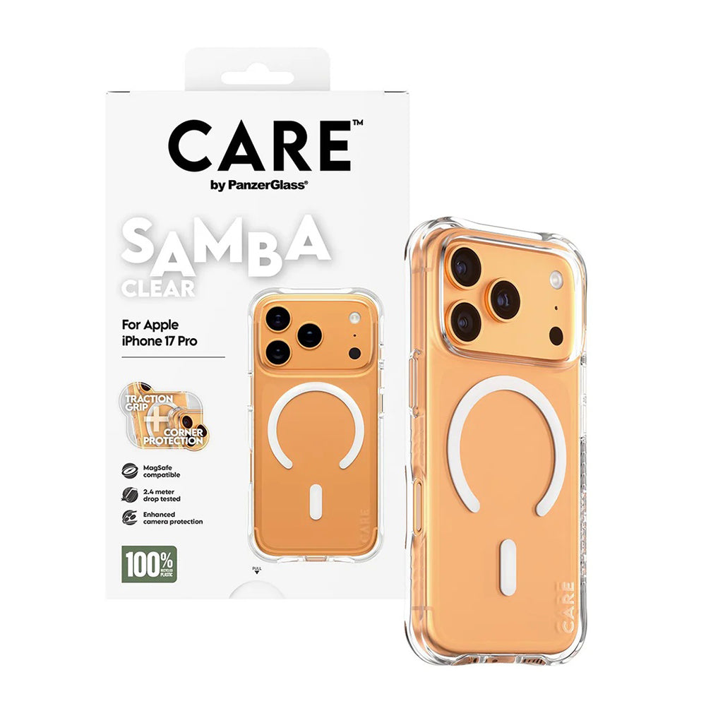 MagSafe-skal för Apple iPhone 17 Pro, PanzerGlass, Fashionable Care, Vit Transparent