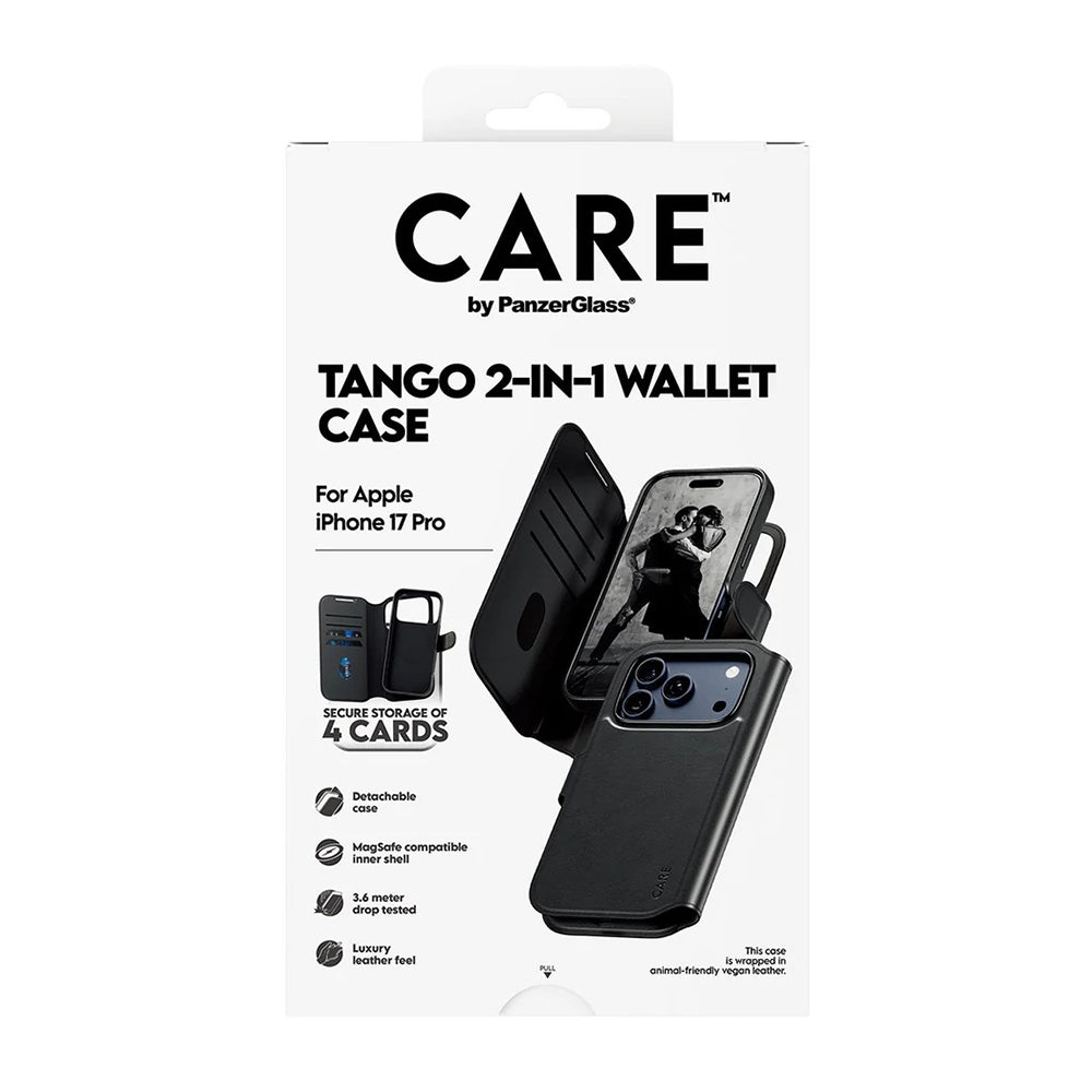 MagSafe-skal för Apple iPhone 17 Pro, PanzerGlass, Care Feature Tango Two-in-One, Svart
