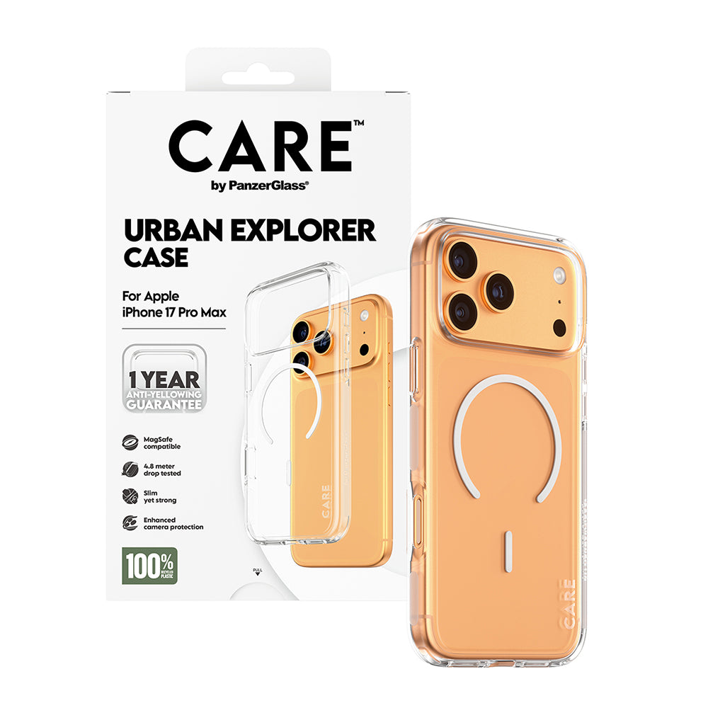 MagSafe-skal för Apple iPhone 17 Pro, PanzerGlass, Care Urban Explorer, Transparent Vit