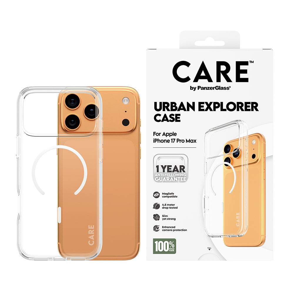 MagSafe-skal för Apple iPhone 17 Pro, PanzerGlass, Care Urban Explorer, Transparent Vit
