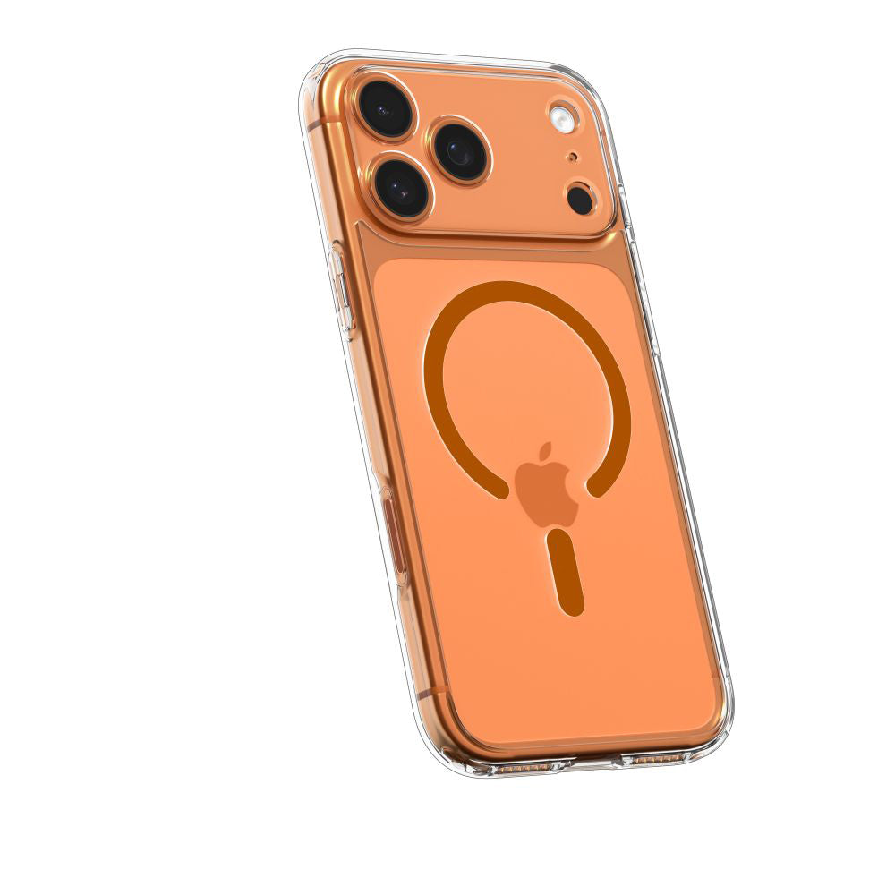 MagSafe-skal för Apple iPhone 17 Pro, Spigen, Ultra Hybrid, Transparent Orange ACS11112