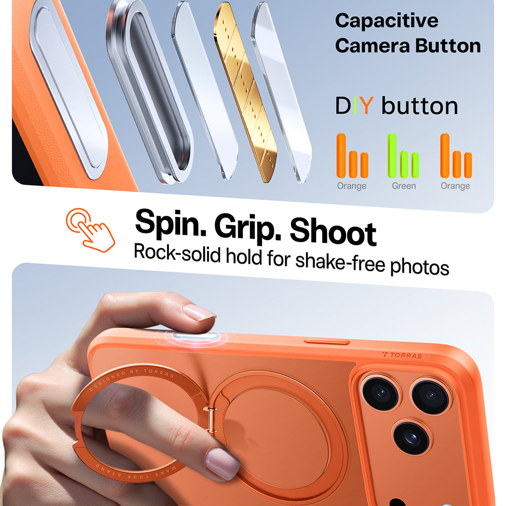 MagSafe-skal för Apple iPhone 17 Pro, Torras, Ostand Pro, Orange