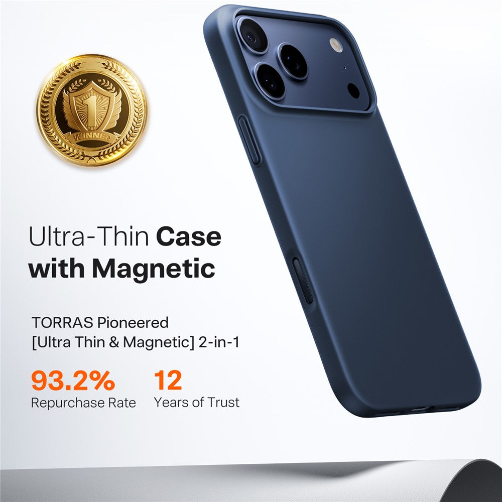 MagSafe Case for Apple iPhone 17 Pro, Torras, SlimFit, Navy Blue