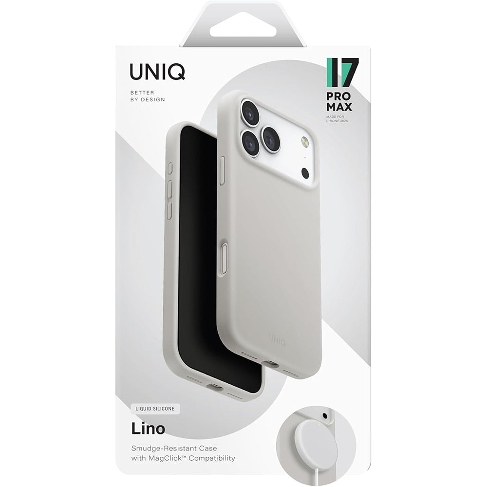 MagSafe-skal för Apple iPhone 17 Pro, UNIQ, Lino MagClick, Grå