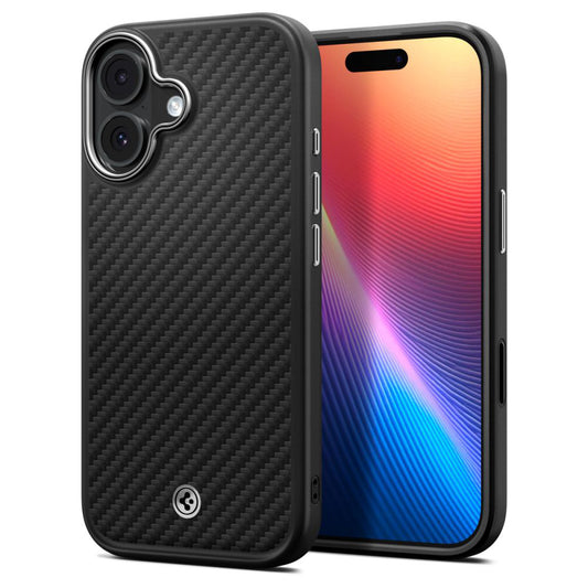 MagSafe-skal för Apple iPhone 17, Spigen, Enzo Aramid T, Svart Silver