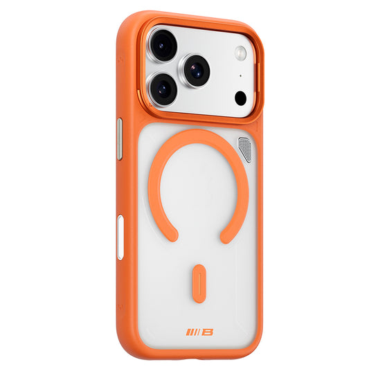 MagSafe-skal för Apple iPhone 18 Pro / 17 Pro, Blueo, värmeavledande stativ, transparent satinorange