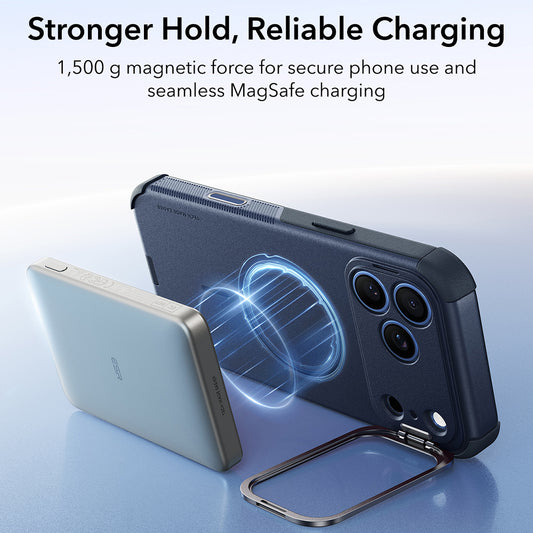 MagSafe-fodral för Apple iPhone 18 Pro / 17 Pro, ESR, Cyber Armor Kickstand, Blå