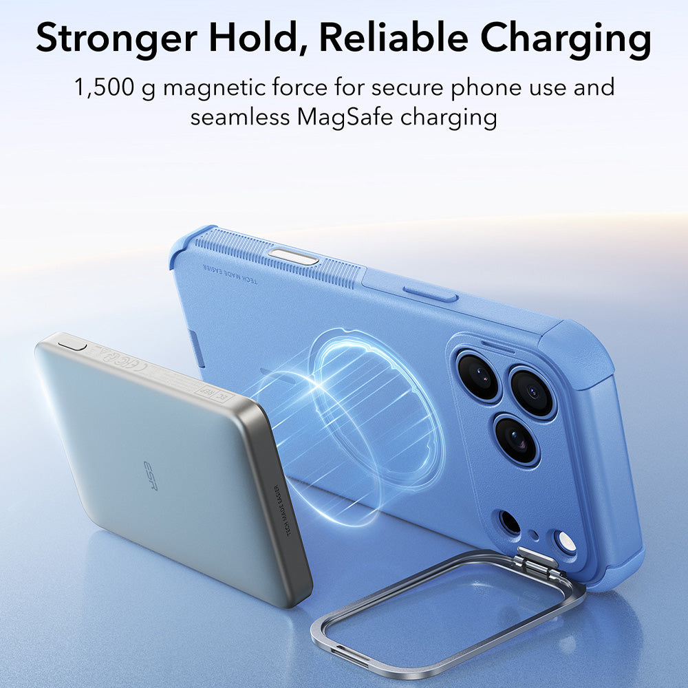 MagSafe-fodral för Apple iPhone 18 Pro / 17 Pro, ESR, Cyber Armor Kickstand, Blå