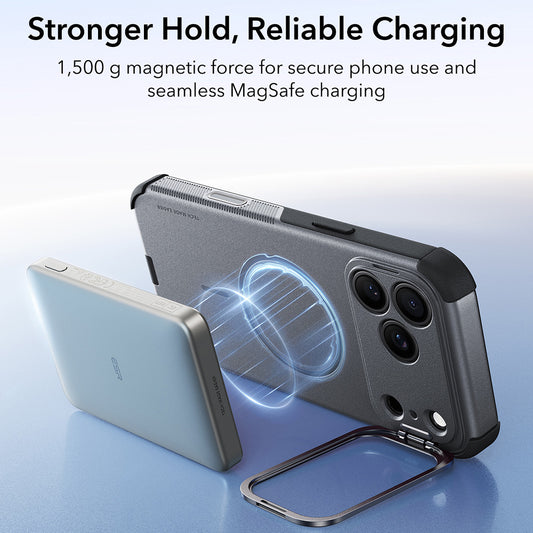 MagSafe-fodral för Apple iPhone 18 Pro / 17 Pro, ESR, Cyber Armor Kickstand, Grå