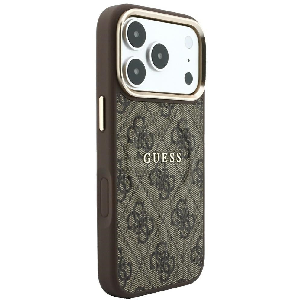 MagSafe-fodral för Apple iPhone 18 Pro / 17 Pro, Guess, 4G Embossed Classic, Brun