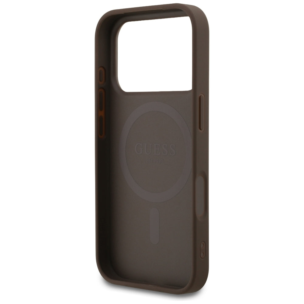 MagSafe-fodral för Apple iPhone 18 Pro / 17 Pro, Guess, 4G Small and Classic, Brun