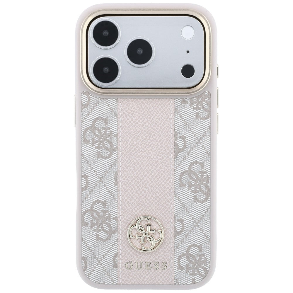 MagSafe-fodral för Apple iPhone 18 Pro / 17 Pro, Guess, 4G Stripe Round Classic Logo, Rosa