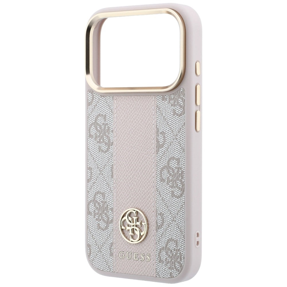MagSafe-fodral för Apple iPhone 18 Pro / 17 Pro, Guess, 4G Stripe Round Classic Logo, Rosa