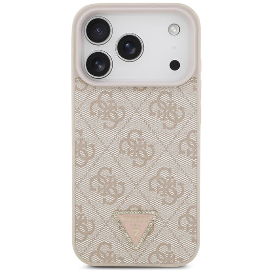 MagSafe-fodral för Apple iPhone 18 Pro / 17 Pro, Guess, 4G Triangle Strass, Rosa