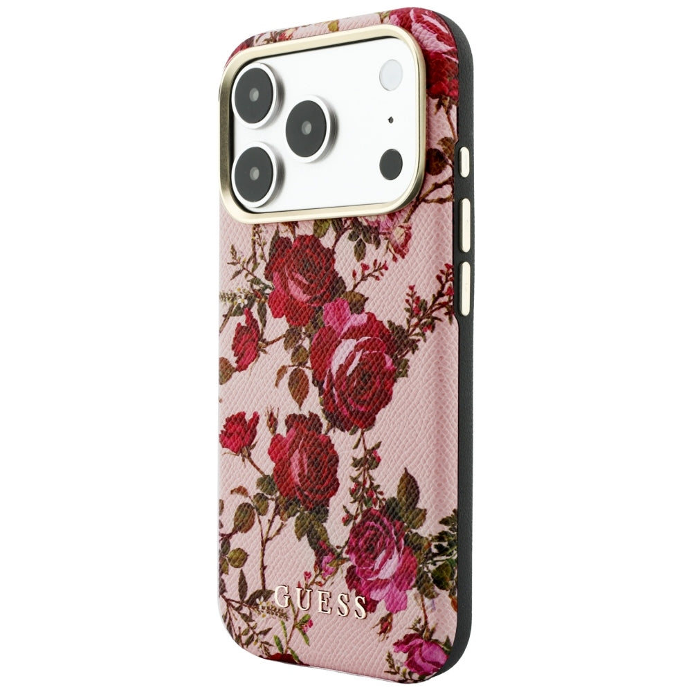 MagSafe-skal för Apple iPhone 18 Pro / 17 Pro, Guess, Blossom Roses Print, rosa