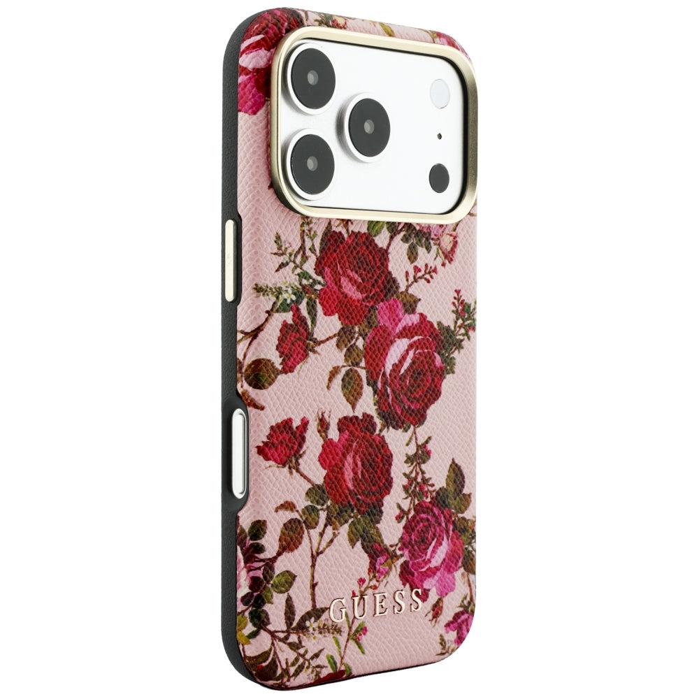 MagSafe-skal för Apple iPhone 18 Pro / 17 Pro, Guess, Blossom Roses Print, rosa