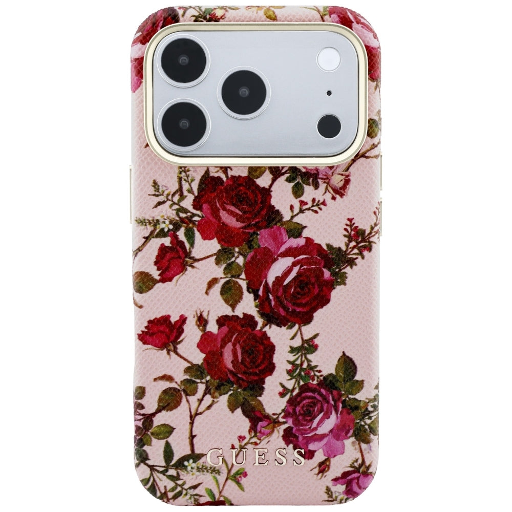 MagSafe-skal för Apple iPhone 18 Pro / 17 Pro, Guess, Blossom Roses Print, rosa