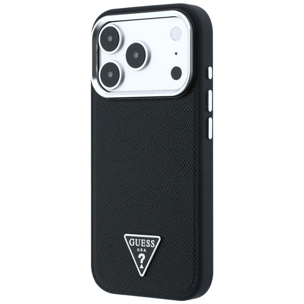 MagSafe-fodral för Apple iPhone 18 Pro / 17 Pro, Guess, Grained Triangle Logo, Svart
