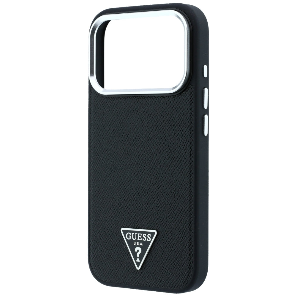 MagSafe-fodral för Apple iPhone 18 Pro / 17 Pro, Guess, Grained Triangle Logo, Svart