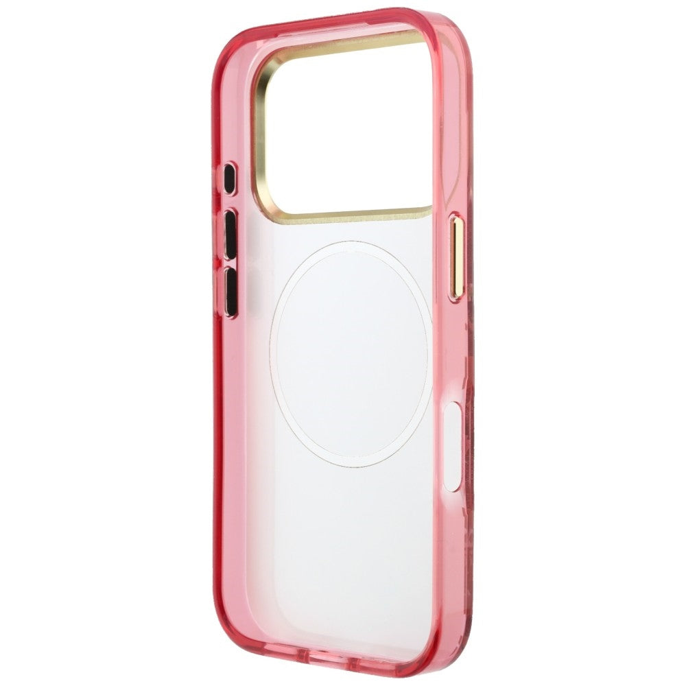 MagSafe-fodral för Apple iPhone 18 Pro / 17 Pro, Guess, IML Glitter Blossom Roses, Vinröd