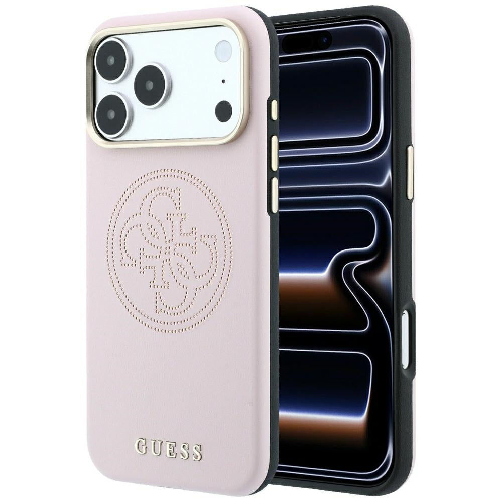 MagSafe-fodral för Apple iPhone 18 Pro / 17 Pro, Guess, Perforated 4G, Rosa