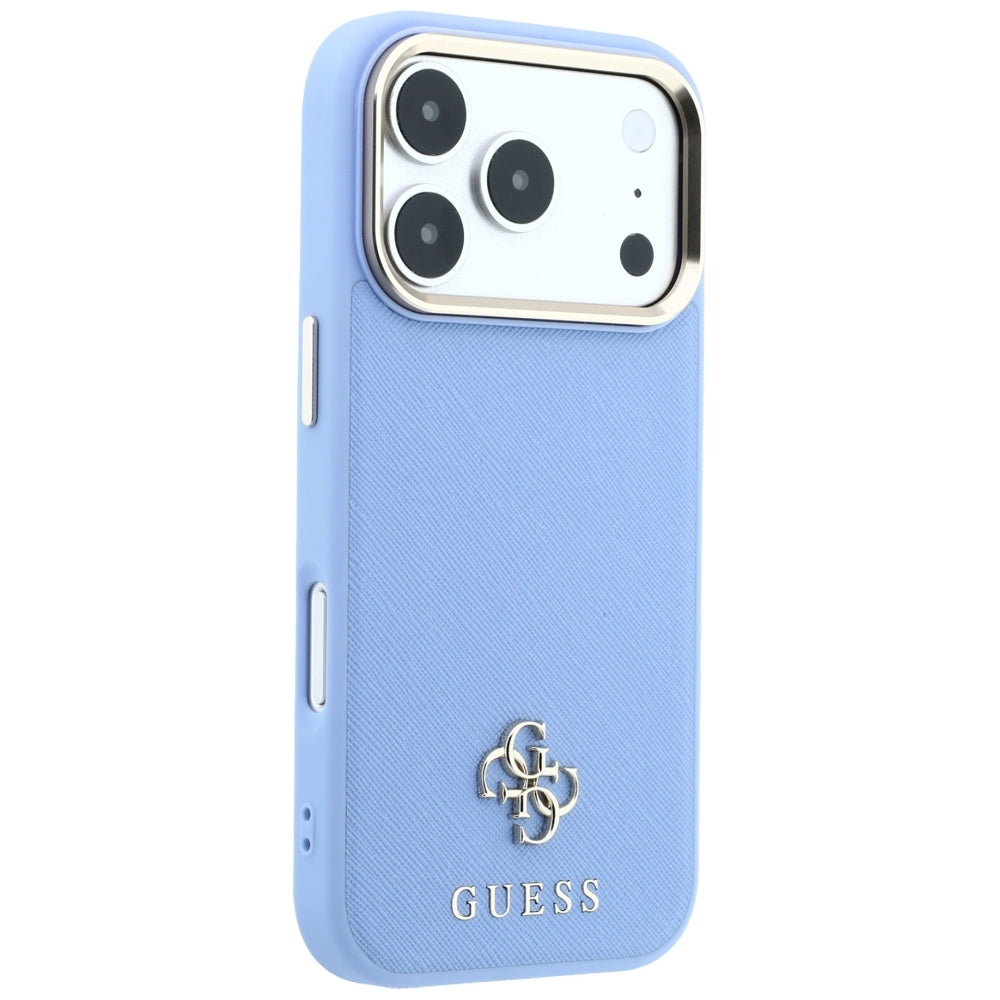 MagSafe-fodral för Apple iPhone 18 Pro / 17 Pro, Guess, Saffiano Small 4G Classic, Bleu