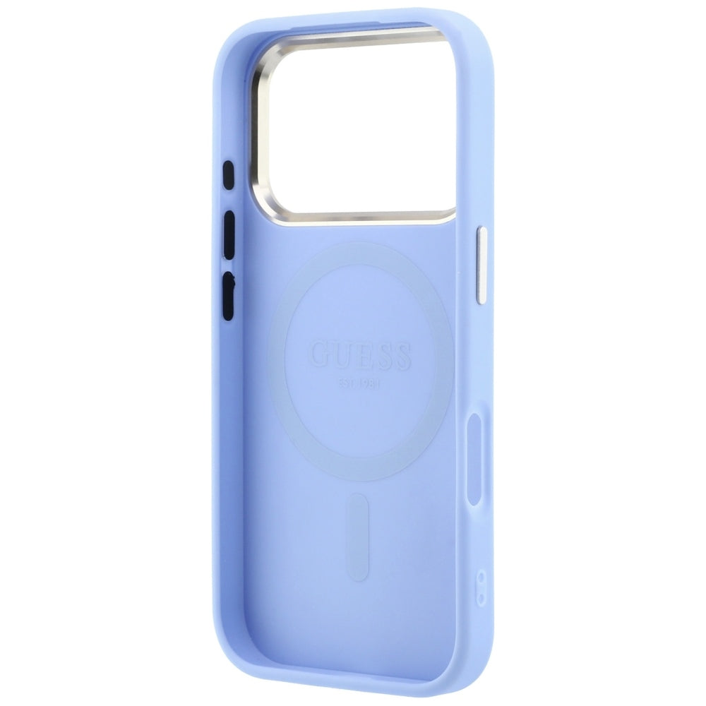 MagSafe-fodral för Apple iPhone 18 Pro / 17 Pro, Guess, Saffiano Small 4G Classic, Bleu