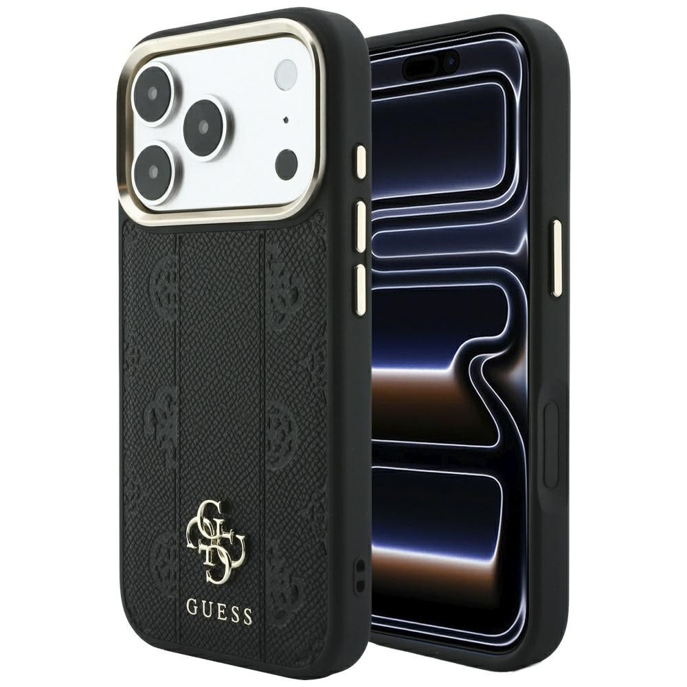 MagSafe-fodral för Apple iPhone 18 Pro / 17 Pro, Guess, Stripe Peony 4G, Svart