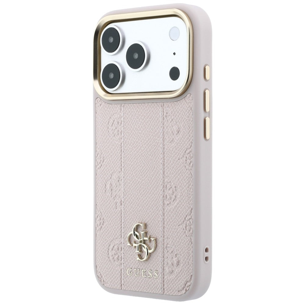 MagSafe-fodral för Apple iPhone 18 Pro / 17 Pro, Guess, Stripe Peony 4G, Rosa