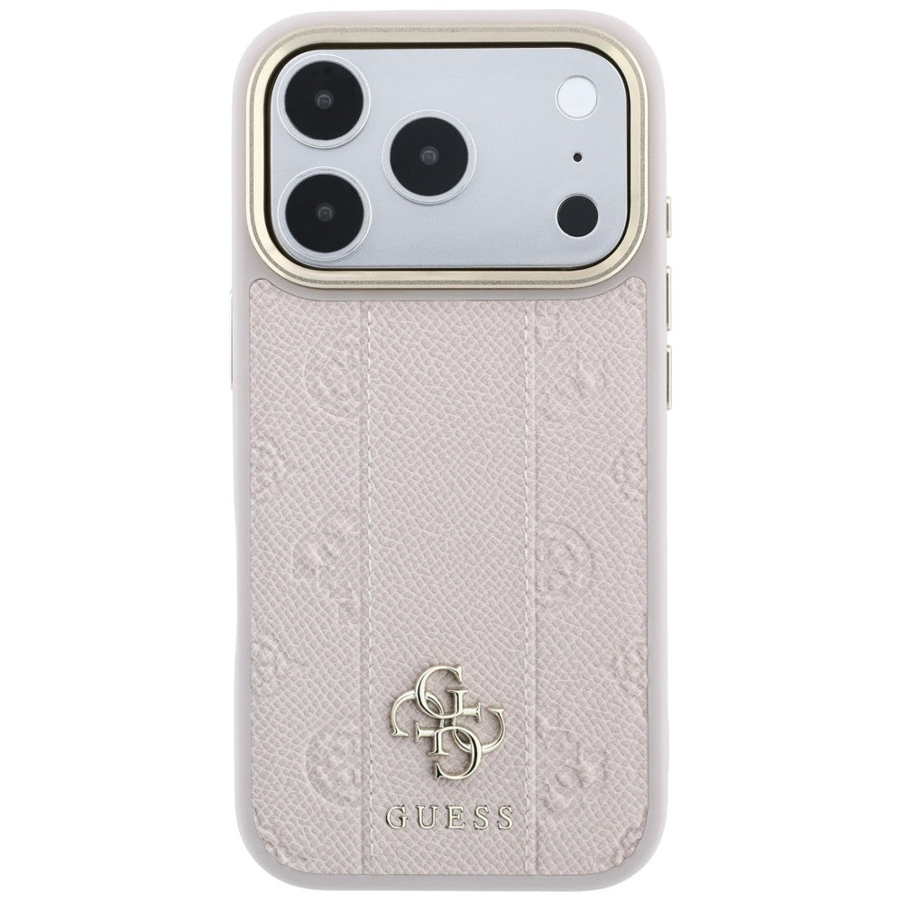 MagSafe-fodral för Apple iPhone 18 Pro / 17 Pro, Guess, Stripe Peony 4G, Rosa