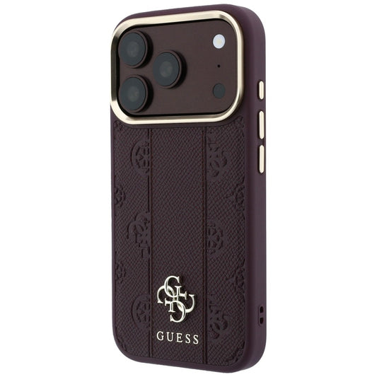 MagSafe-fodral för Apple iPhone 18 Pro / 17 Pro, Guess, Stripe Peony 4G, Vinröd