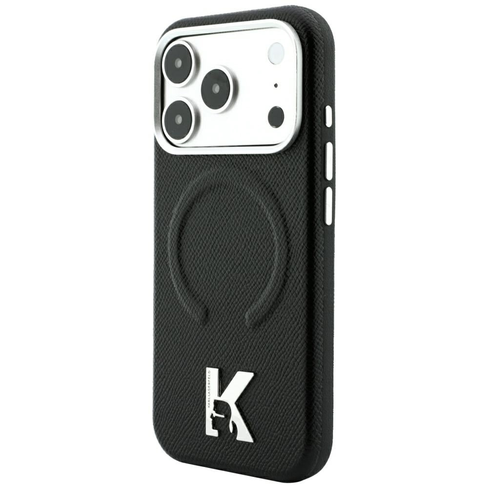 MagSafe-fodral för Apple iPhone 18 Pro / 17 Pro, Karl Lagerfeld, Grained Embossed Ring, Svart